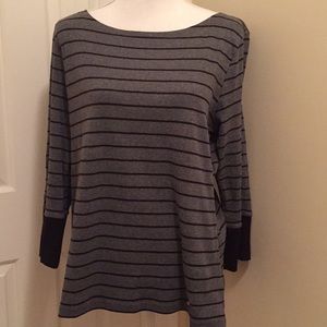 Jones New York Knit Work Casual Top Gray/Black XL